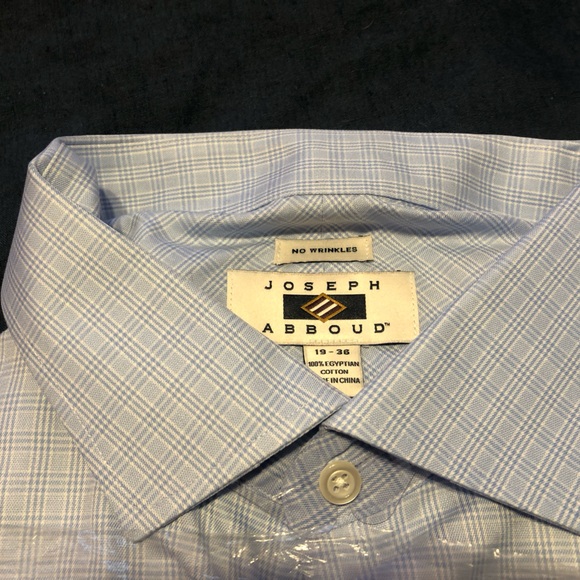 Joseph Abboud Men's Blue Checkered Shirt 19/36 - Picture 1 of 3